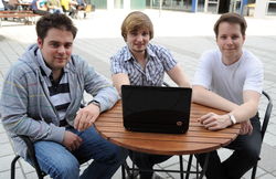 Die drei Studierenden Leo Kr&uuml;ger, Sigurd Spieckermann und Florian Walder haben das ePortfolio mit weiteren Studierenden ein halbes Jahr lang gr&uuml;ndlich  getestet.